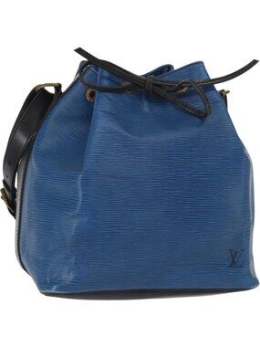 LOUIS VUITTON Epi Petit Noe Bag Bicolor Black Blue M44152